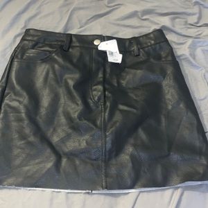 NEW W TAG black pleather skirt